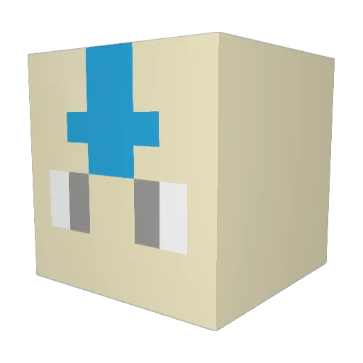 CWBibbs Minecraft avatar head, 3D render