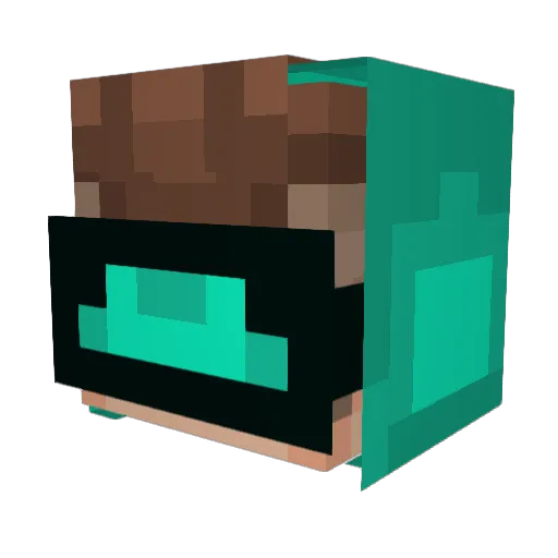 CYBERCRAFTER01 Minecraft avatar head, 3D render