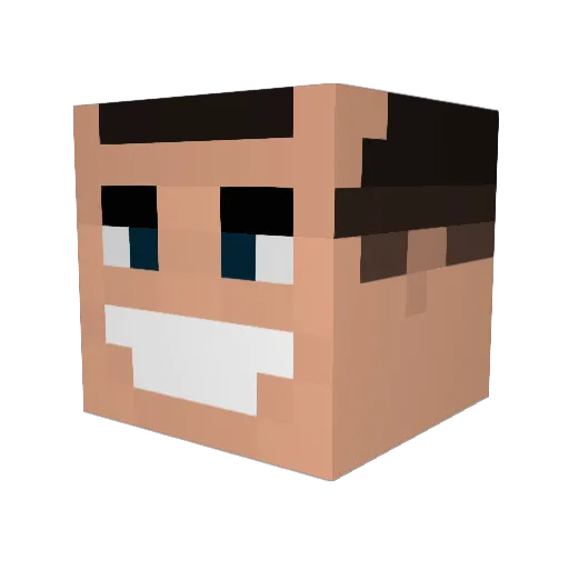 CYLxSTRAW Minecraft avatar head, 3D render