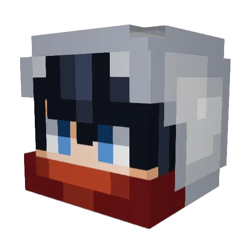 CZS_wolf Minecraft avatar head, 3D render