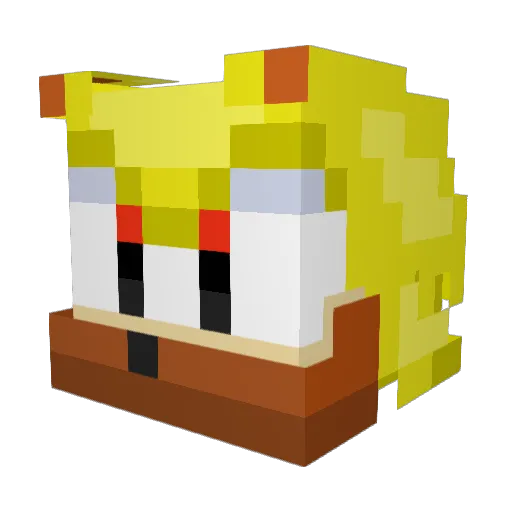 Ca101TG Minecraft avatar head, 3D render