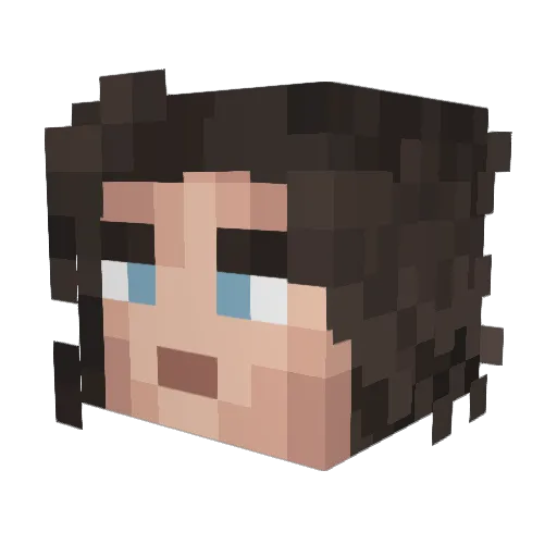 Ca1eD Minecraft avatar head, 3D render