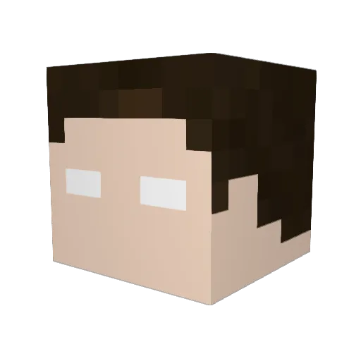 Ca1ne Minecraft avatar head, 3D render