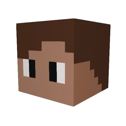 CaFeBoM Minecraft avatar head, 3D render