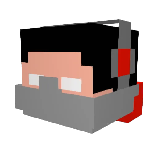CaMoWaR Minecraft avatar head, 3D render