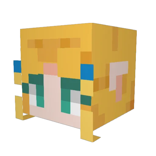 CaShrimpy Minecraft avatar head, 3D render