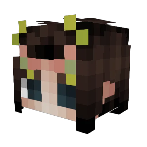 Caalla Minecraft avatar head, 3D render