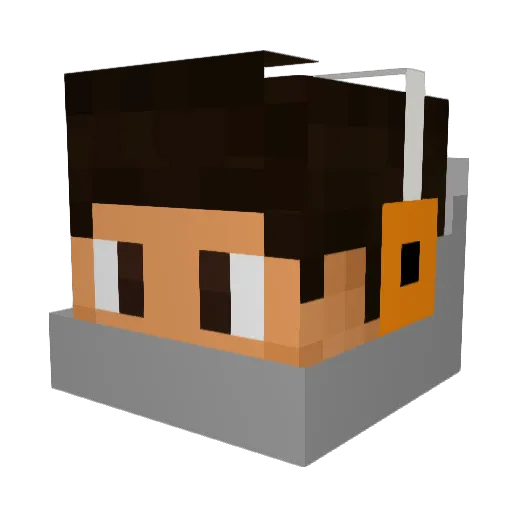 Caatalan Minecraft avatar head, 3D render