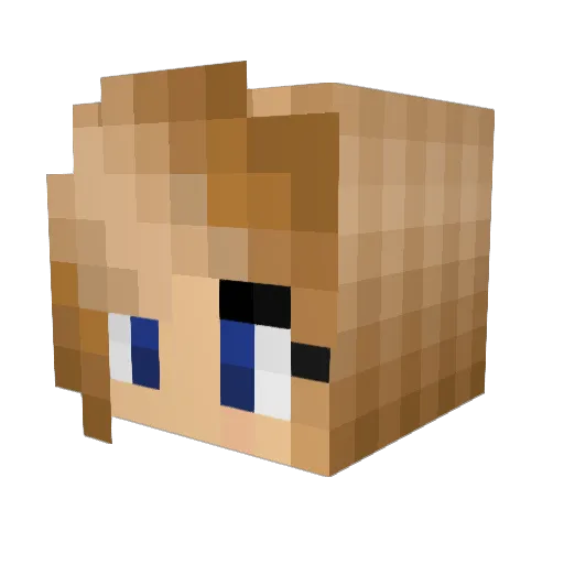 Cabi Minecraft avatar head, 3D render