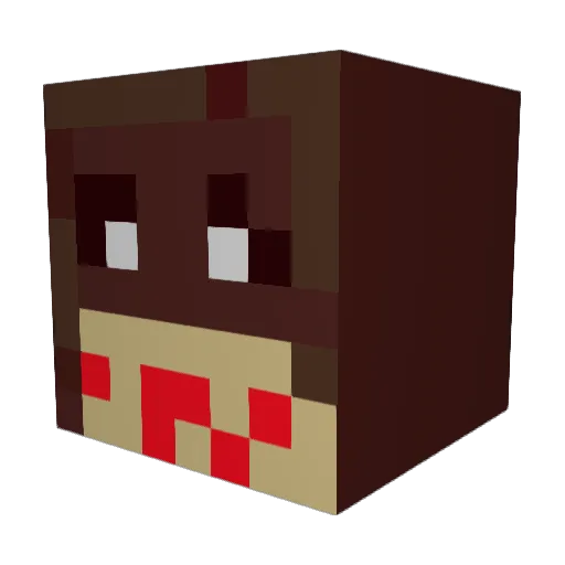 Cablebek Minecraft avatar head, 3D render
