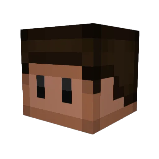 Cablub Minecraft avatar head, 3D render