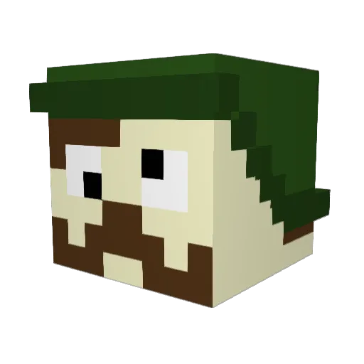 Caboomalex Minecraft avatar head, 3D render