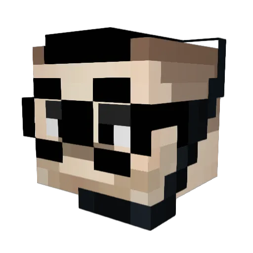 Cabr00 Minecraft avatar head, 3D render