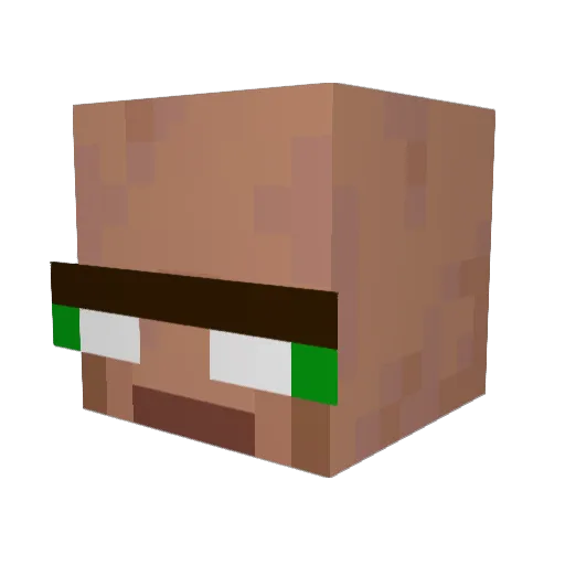 Cabula Minecraft avatar head, 3D render