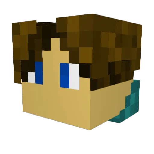 Cacfish Minecraft avatar head, 3D render