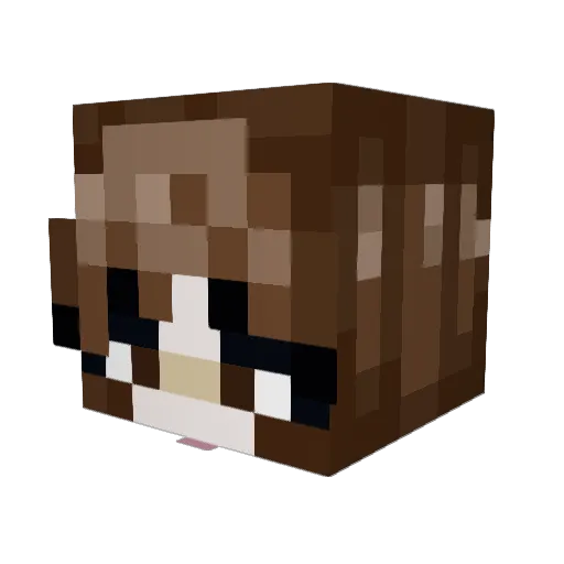 Cachumo Minecraft avatar head, 3D render