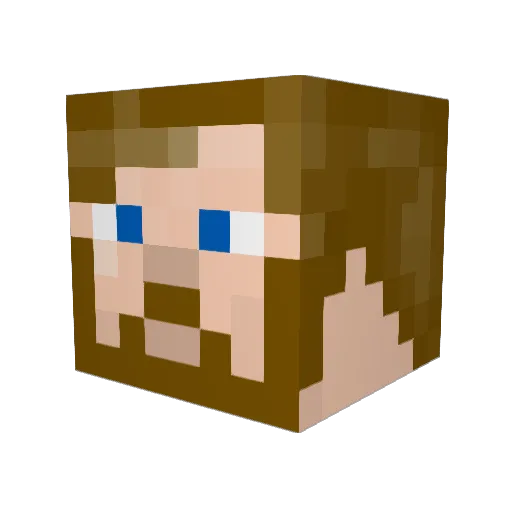 Cacozelian Minecraft avatar head, 3D render
