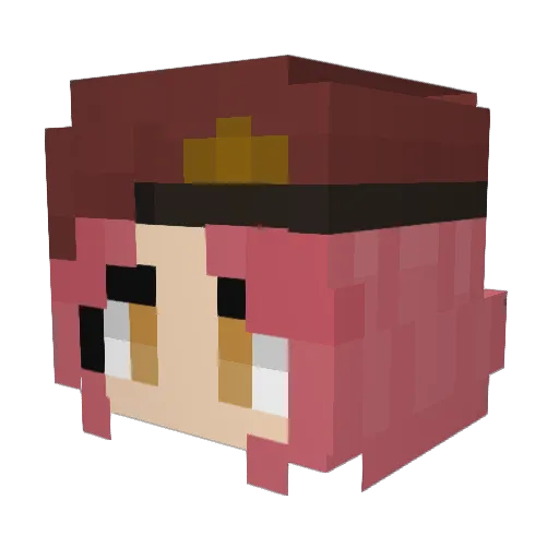 Cactie Minecraft avatar head, 3D render