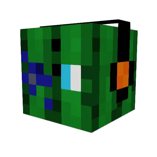 Cactus_pasteque Minecraft avatar head, 3D render