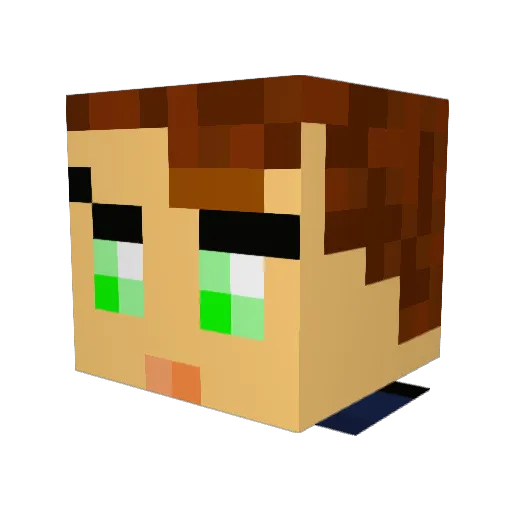 CadBot Minecraft avatar head, 3D render