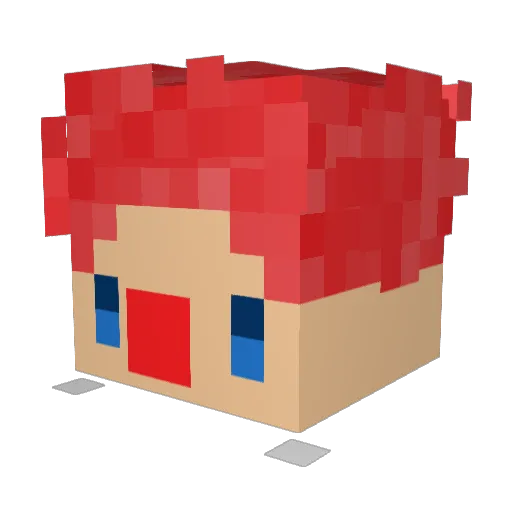 Cadcn Minecraft avatar head, 3D render
