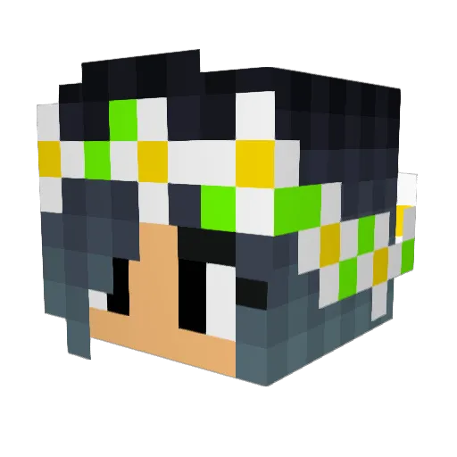Cadda Minecraft avatar head, 3D render