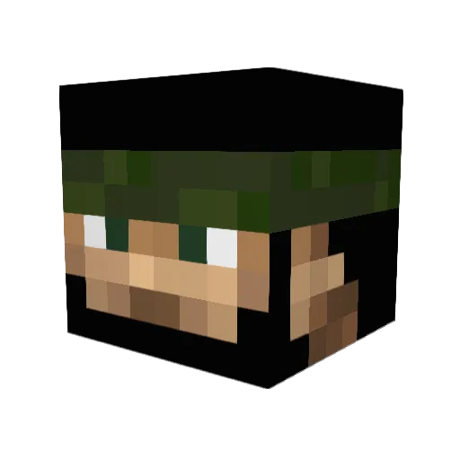 Caddin Minecraft avatar head, 3D render