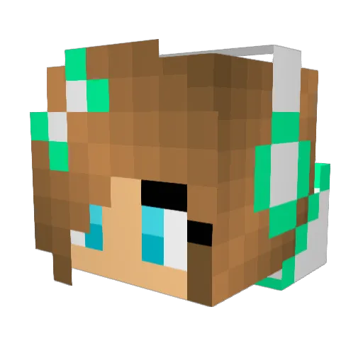 Caderind Minecraft avatar head, 3D render