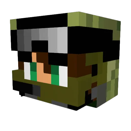 Cadete18 Minecraft avatar head, 3D render