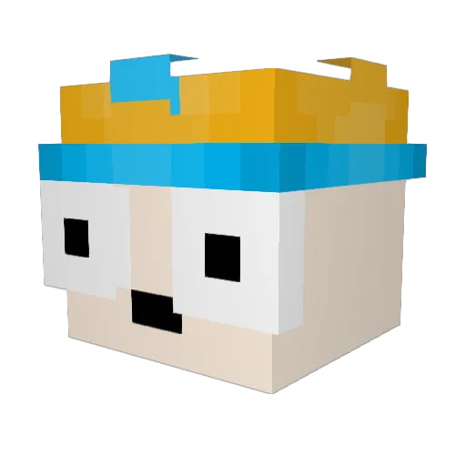 CadexChoco Minecraft avatar head, 3D render