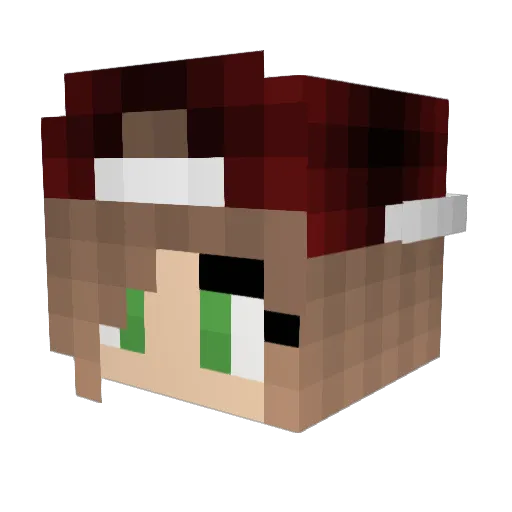 Cadori Minecraft avatar head, 3D render