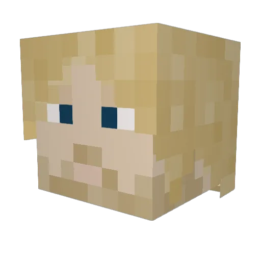 Cadrd Minecraft avatar head, 3D render