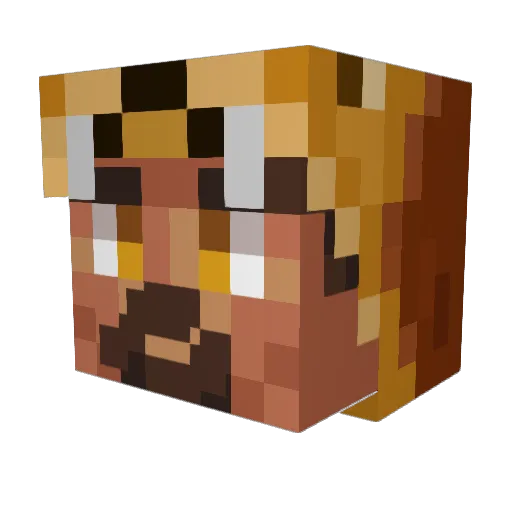 Caedrian Minecraft avatar head, 3D render