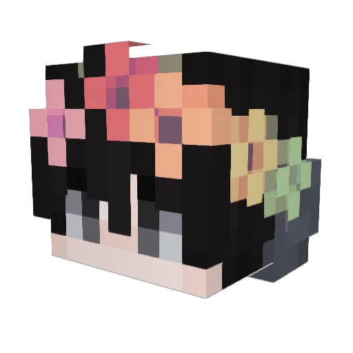 Caeped Minecraft avatar head, 3D render