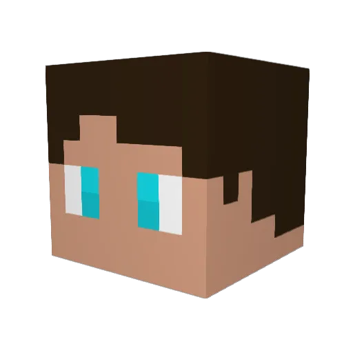 Caesario Minecraft avatar head, 3D render