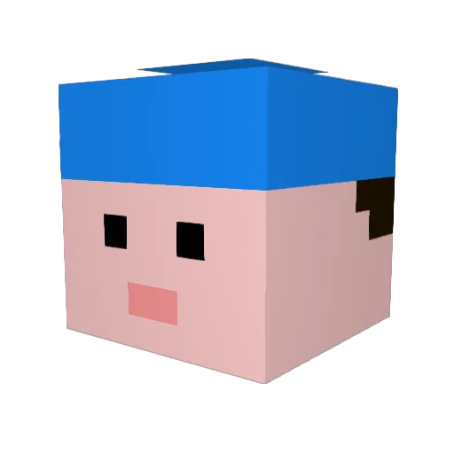 Caess Minecraft avatar head, 3D render
