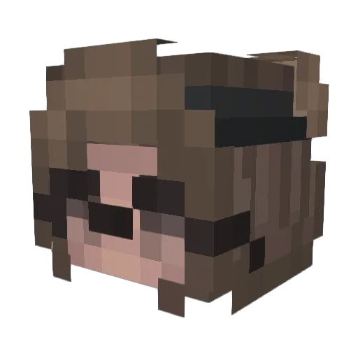 CafeNovel Minecraft avatar head, 3D render