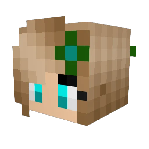 Cafequil Minecraft avatar head, 3D render