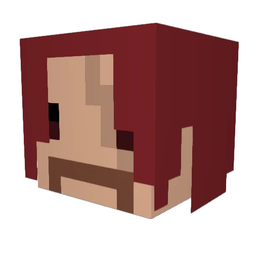 Cafes Minecraft avatar head, 3D render