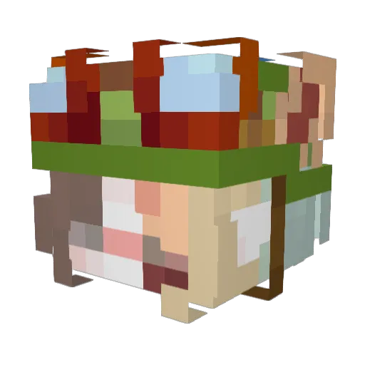 Caffehh Minecraft avatar head, 3D render