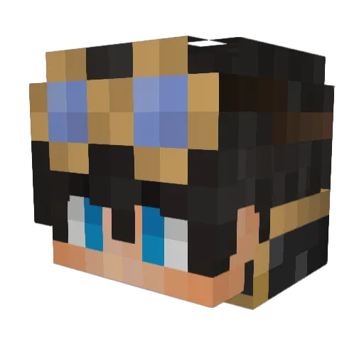CaffeineCriter Minecraft avatar head, 3D render