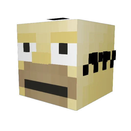 CaffeineEater Minecraft avatar head, 3D render