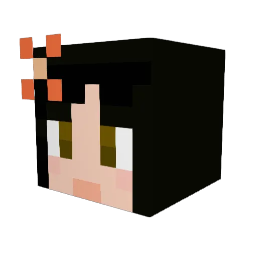 CaffeineQueen Minecraft avatar head, 3D render