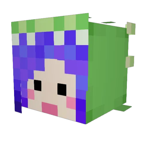Caffeinexe Minecraft avatar head, 3D render