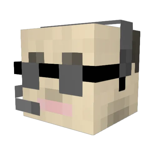 Caffinator Minecraft avatar head, 3D render