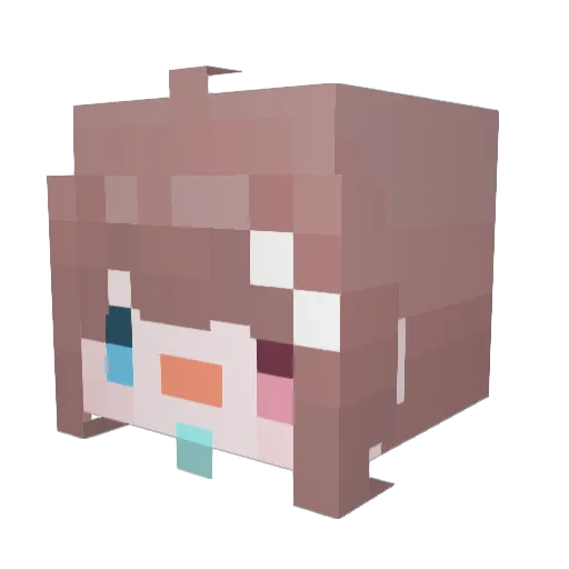 Cafi_ovo Minecraft avatar head, 3D render
