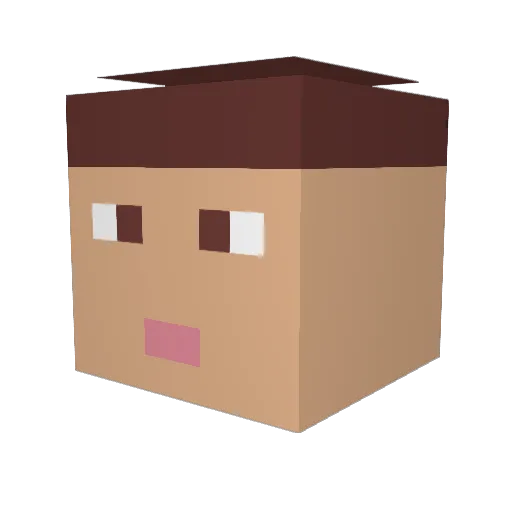 CagiBoi Minecraft avatar head, 3D render