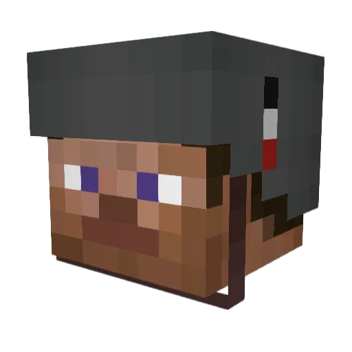 Cagouille Minecraft avatar head, 3D render