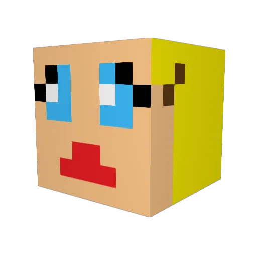 Cagoul_ Minecraft avatar head, 3D render