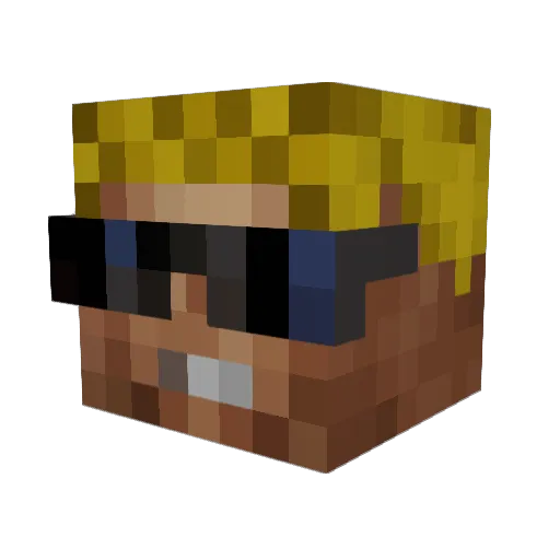 Cahotage Minecraft avatar head, 3D render